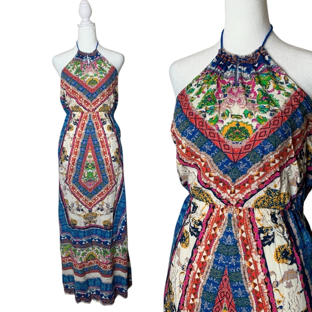 Flying Tomato Aztec Halter Maxi Dress